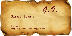 Girst Ilona névjegykártya